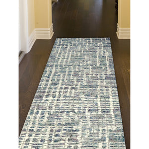 Trans Ocean Liora Manne Savannah Grid Indoor Area Rug - Chic Hand-tufted Wool Design For Modern Living Spaces Blue Wool Pile Svhr8951204
