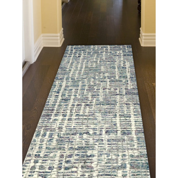 Trans Ocean Liora Manne Savannah Grid Indoor Area Rug - Chic Hand-tufted Wool Design For Modern Living Spaces Blue Wool Pile Svhr8951204