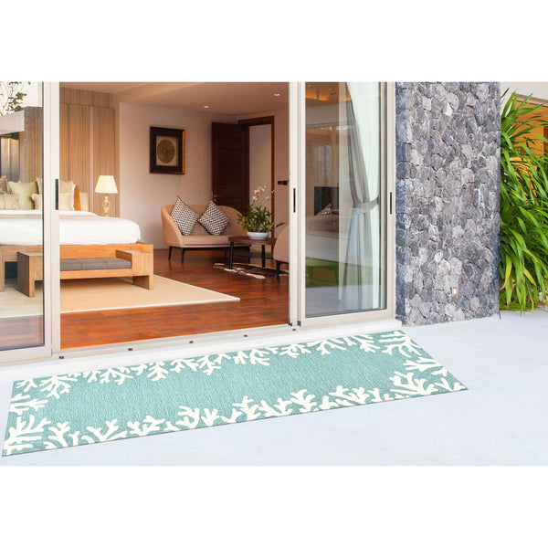 Trans Ocean Liora Manne Capri Coastal Indoor/Outdoor Area Rug - Vibrant Tropical Design For Any Space Blue Polyester,Acrylic Capr5162004