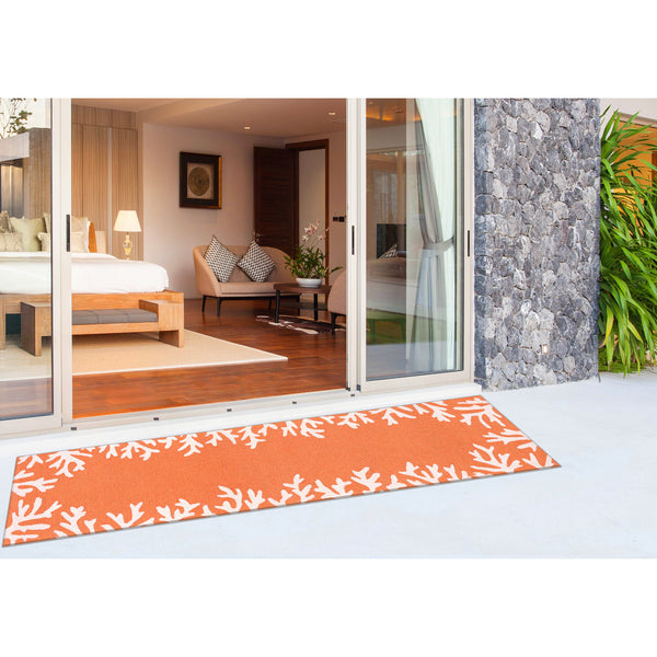 Trans Ocean Liora Manne Capri Coastal Indoor/Outdoor Area Rug - Vibrant Tropical Design For Any Space Orange Polyester,Acrylic Capr8162017