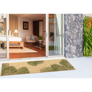 Trans Ocean Liora Manne Carmel Palm Indoor/Outdoor Area Rug – Tropical Botanical Leaf Design For Any Space Green Polypropylene,Polyester Crer5843906