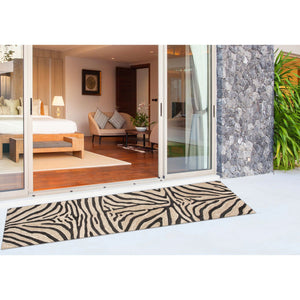 Trans Ocean Liora Manne Ravella Indoor/Outdoor Durable Zebra Print Area Rug - Stylish Addition To Any Space Black Polypropylene,Acrylic Rvlr8203348