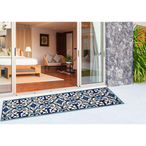 Trans Ocean Liora Manne Ravella Floral Tile Indoor/Outdoor Area Rug - Vibrant Geometric Design For All Spaces Blue Polypropylene,Acrylic Rvlr8225333