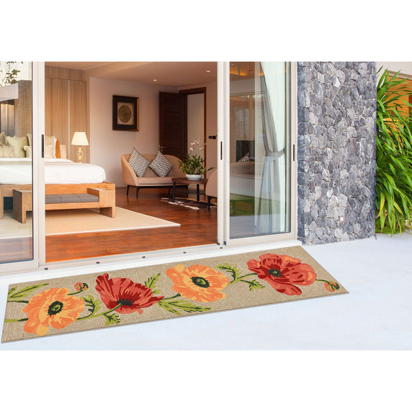 Trans Ocean Liora Manne Ravella Icelandic Poppies Area Rug - Stunning Botanical Design For Indoor/Outdoor Spaces Natural Polypropylene,Acrylic Rvlr8227212