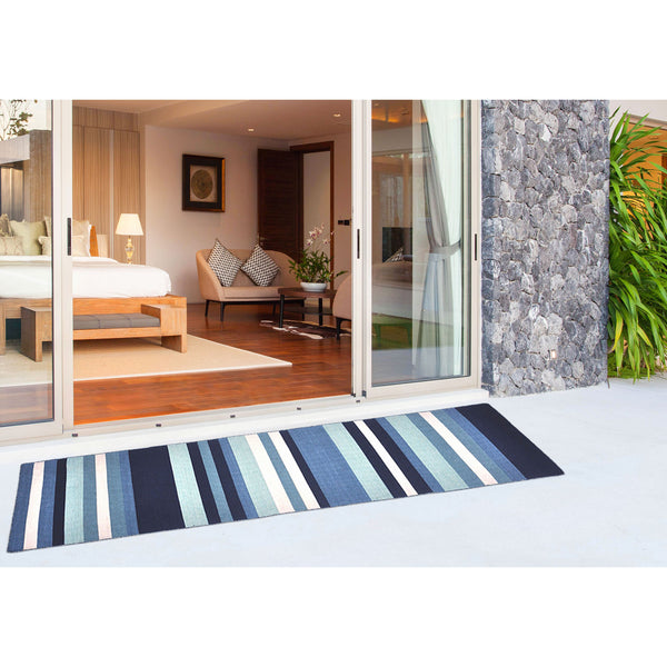 Trans Ocean Liora Manne Sorrento Indoor/Outdoor Handmade Area Rug - Vibrant Geometric Design For Any Space Blue Polyester,Acrylic Srnr8630103