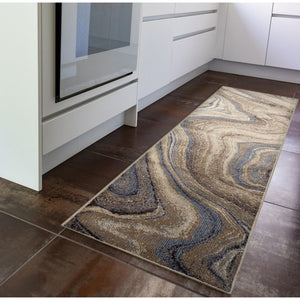 Trans Ocean Liora Manne Ariana Marble Area Rug - Contemporary Abstract Design For Modern Indoor Spaces Blue Polypropylene Arnr8922903