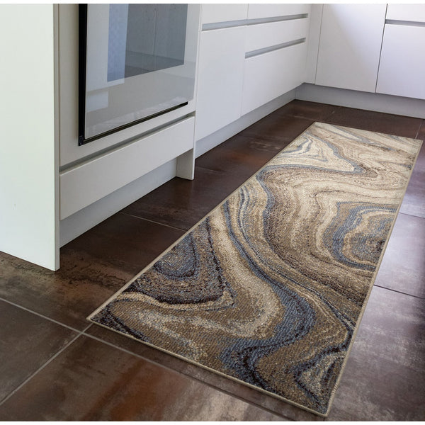 Trans Ocean Liora Manne Ariana Marble Area Rug - Contemporary Abstract Design For Modern Indoor Spaces Blue Polypropylene Arnr8922903