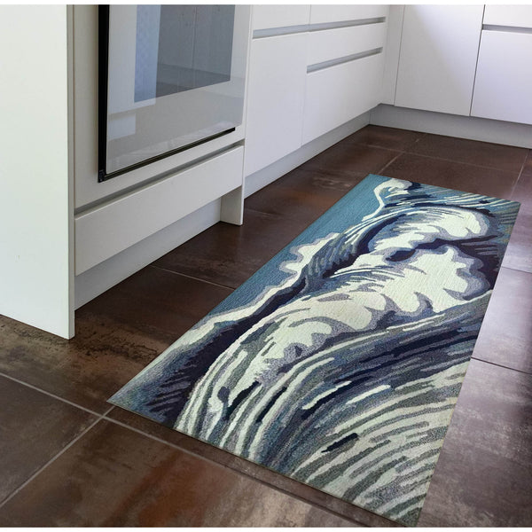 Trans Ocean Liora Manne Capri Wave Indoor/Outdoor Area Rug – Stunning Coastal Design For Elegant Spaces Blue Polyester,Acrylic Capr5175504