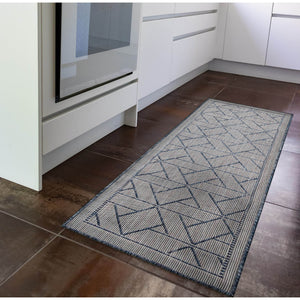 Trans Ocean Liora Manne Carmel Pyramid Indoor/Outdoor Area Rug - Contemporary Geometric Design For Stylish Spaces Navy Polypropylene,Polyester Crer5849633