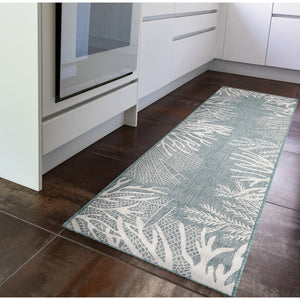 Trans Ocean Liora Manne Carmel Reef Border Indoor/Outdoor Area Rug - Elegant Coastal Design For Any Space Blue Polypropylene,Polyester Crer8849804