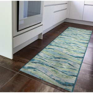 Trans Ocean Liora Manne Wave Indoor/Outdoor Area Rug - Contemporary Abstract Design In Soothing Blue Hues Blue Polypropylene,Polyester Mnar8966204