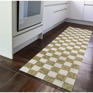 Trans Ocean Liora Manne Savannah Indoor Hand-tufted Wool Area Rug – Elegant Checkerboard Design For Modern Homes Sage Wool Pile Svhr8951316