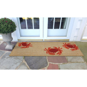 Trans Ocean Liora Manne Frontporch Crabs Indoor/Outdoor Mat - Coastal Charm With Playful Design For Beach Lovers Natural Polyester,Acrylic Ftpr5140412