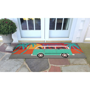 Trans Ocean Liora Manne Frontporch Beach Trip Indoor/Outdoor Mat - Playful Coastal Design With Black Labs Blue Polyester,Acrylic Ftpr5147504