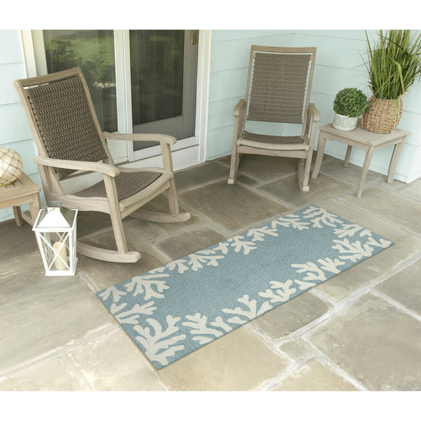 Trans Ocean Liora Manne Capri Coastal Indoor/Outdoor Area Rug - Vibrant Tropical Design For Any Space Blue Polyester,Acrylic Capr5162004