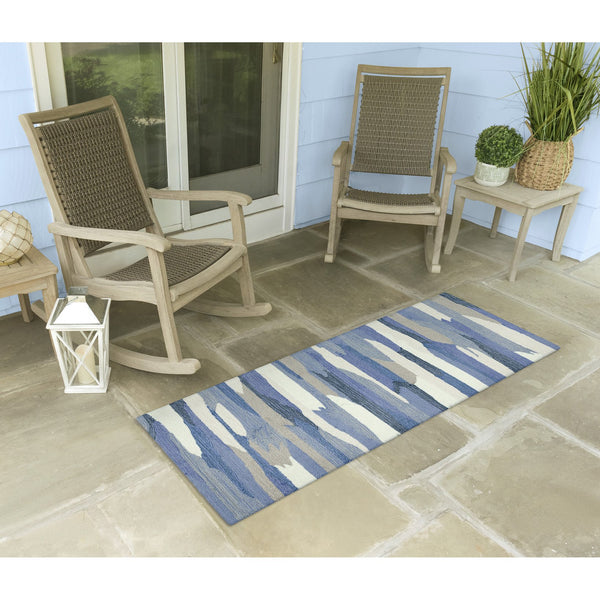 Trans Ocean Liora Manne Capri Cloud Indoor/Outdoor Area Rug - Contemporary Geometric Design For Any Space Blue Polyester,Acrylic Capr5172523
