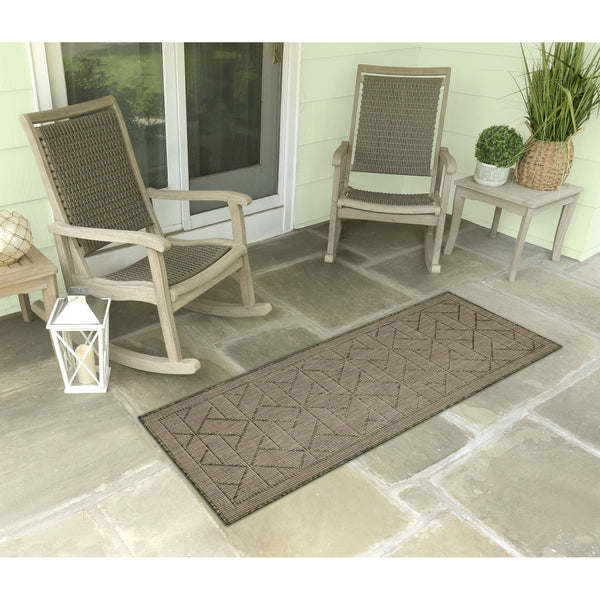 Trans Ocean Liora Manne Carmel Pyramid Indoor/Outdoor Area Rug - Contemporary Geometric Design For Stylish Spaces Green Polypropylene,Polyester Crer5849606
