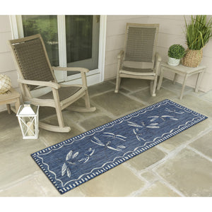 Trans Ocean Liora Manne Carmel Dragonfly Indoor/Outdoor Area Rug – Vibrant Nature Design For Stylish Spaces Navy Polypropylene,Polyester Crer5844033