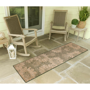 Trans Ocean Liora Manne Carmel Sunflower Field Area Rug - Transitional Botanical Design For Indoor & Outdoor Spaces Green Polypropylene,Polyester Crer8848306