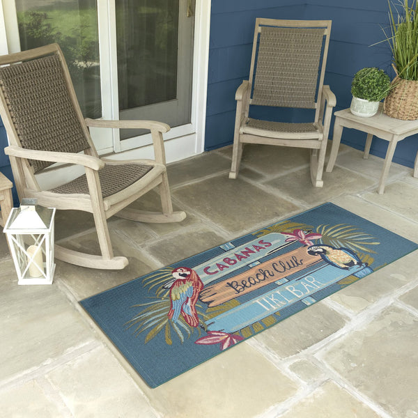 Trans Ocean Liora Esencia Indoor/Outdoor Non-slip Mat With Whimsical Summer Signs For Beach Vibes And Fun Multi Polypropylene,Polyester Ecnr5966144