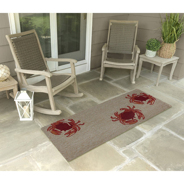 Trans Ocean Liora Manne Frontporch Crabs Indoor/Outdoor Mat - Coastal Charm With Playful Design For Beach Lovers Natural Polyester,Acrylic Ftpr5140412
