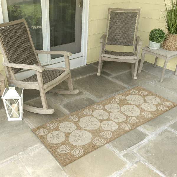 Trans Ocean Liora Manne Frontporch Shell Toss Indoor/Outdoor Pillow - Coastal Chic Accent For Any Space Natural Polyester,Acrylic Ftpr5140822