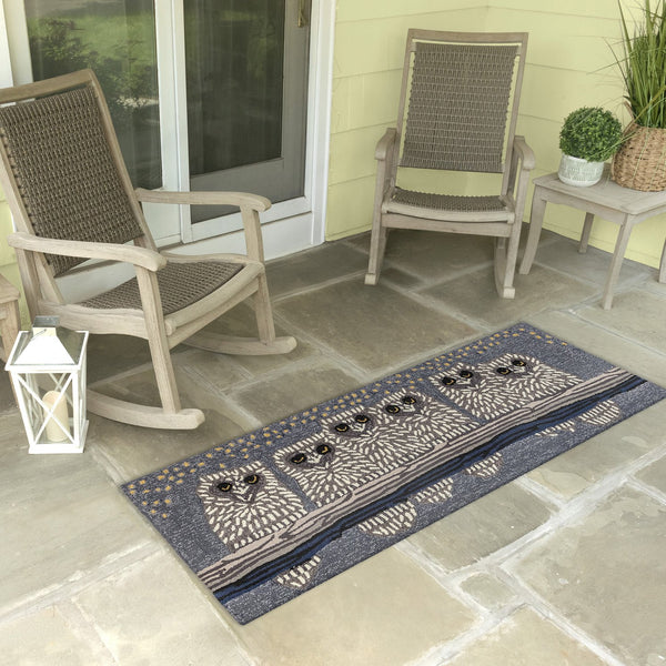 Trans Ocean Liora Manne Frontporch Owls Area Rug - Stylish Indoor/Outdoor Mat For Nature Lovers And Cabins Grey Polyester,Acrylic Ftpr5144347