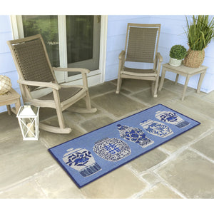 Trans Ocean Liora Manne Frontporch Ginger Jars Indoor/Outdoor Rug - Vibrant Floral Design For Any Space Blue Polyester,Acrylic Ftpr5241003