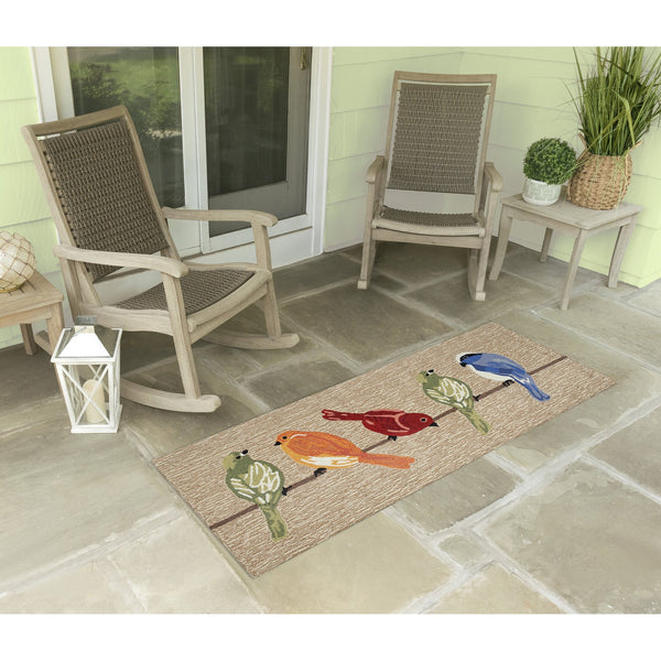 Trans Ocean Liora Manne Frontporch Birds Indoor/Outdoor Area Rug - Beautifully Crafted For Transitional Spaces Natural Polyester,Acrylic Ftpr5445712