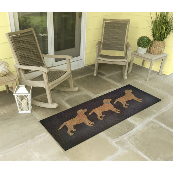 Trans Ocean Liora Manne Frontporch Indoor/Outdoor Rug - Charming Yellow Labs Design Perfect For Pet Lovers Grey Polyester,Acrylic Ftpr5457547