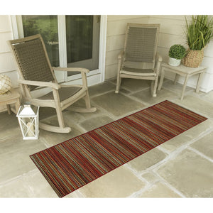 Trans Ocean Liora Manne Marina Stripes Area Rug - Stylish Indoor/Outdoor Geometric Design For Every Space Red Polypropylene,Polyester Mnar8805217