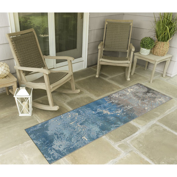 Trans Ocean Liora Manne Marina Coastal Area Rug – Vibrant Graphic Design For Indoor And Outdoor Spaces Blue Polypropylene,Polyester Mnar8806804