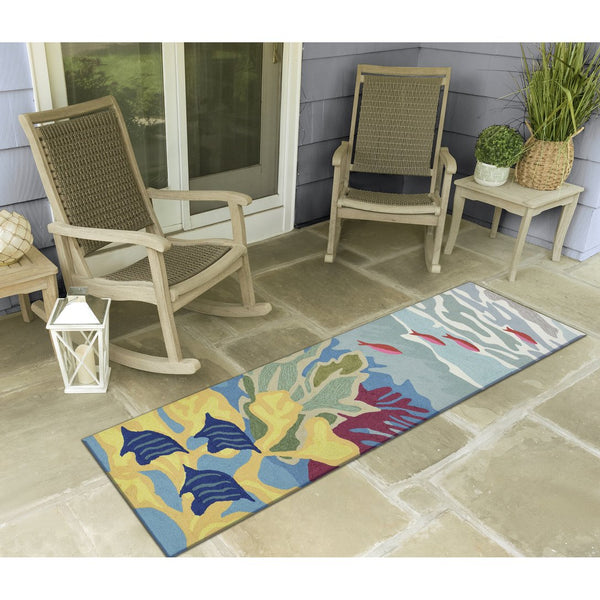 Trans Ocean Liora Manne Ravella Ocean View Hand-tufted Area Rug For Indoor/Outdoor Spaces - Stylish & Durable Blue Polypropylene,Acrylic Rvlr8227503