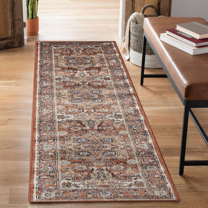 Trans Ocean Liora Manne Ariana Heriz Indoor Area Rug - Elegant Traditional Floral Design For Stylish Spaces Rust Polypropylene Arnr8922217