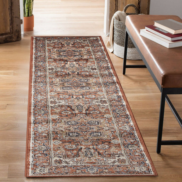 Trans Ocean Liora Manne Ariana Heriz Indoor Area Rug - Elegant Traditional Floral Design For Stylish Spaces Rust Polypropylene Arnr8922217