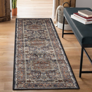 Trans Ocean Liora Manne Ariana Heriz Indoor Area Rug - Elegant Traditional Floral Design For Stylish Spaces Navy Polypropylene Arnr8922233
