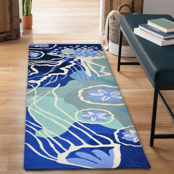 Trans Ocean Liora Manne Capri Jelly Fish Indoor/Outdoor Area Rug - Vibrant Coastal Design For Any Space Blue Polyester,Acrylic Capr5166504