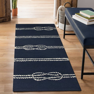 Trans Ocean Liora Manne Capri Ropes Indoor/Outdoor Area Rug - Nautical Stripe Design For Stylish Spaces Navy Polyester,Acrylic Capr5163633