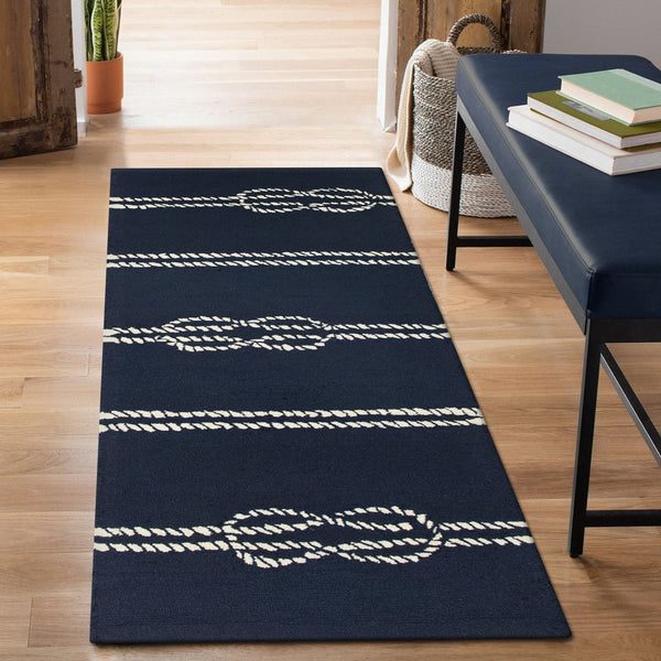 Trans Ocean Liora Manne Capri Ropes Indoor/Outdoor Area Rug - Nautical Stripe Design For Stylish Spaces Navy Polyester,Acrylic Capr5163633