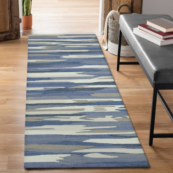 Trans Ocean Liora Manne Capri Cloud Indoor/Outdoor Area Rug - Contemporary Geometric Design For Any Space Blue Polyester,Acrylic Capr8172523