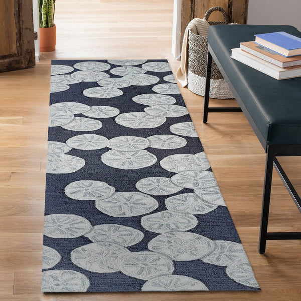 Trans Ocean Liora Handmade Coastal Area Rug - Durable Synthetic Blend With Beach-inspired Design For Any Space Navy Polyester,Acrylic Capr8175633