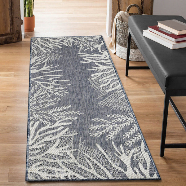 Trans Ocean Liora Manne Carmel Reef Border Indoor/Outdoor Area Rug - Elegant Coastal Design For Any Space Navy Polypropylene,Polyester Crer5849833