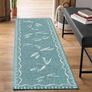 Trans Ocean Liora Manne Carmel Dragonfly Indoor/Outdoor Area Rug – Vibrant Nature Design For Stylish Spaces Blue Polypropylene,Polyester Crer8844004