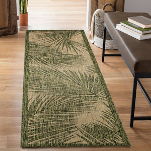 Trans Ocean Liora Manne Carmel Fronds Botanical Indoor/Outdoor Area Rug - Elegant Transitional Design For Any Space Green Polypropylene,Polyester Crer8847406