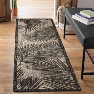 Trans Ocean Liora Manne Carmel Fronds Botanical Indoor/Outdoor Area Rug - Elegant Transitional Design For Any Space Black Polypropylene,Polyester Crer5847448