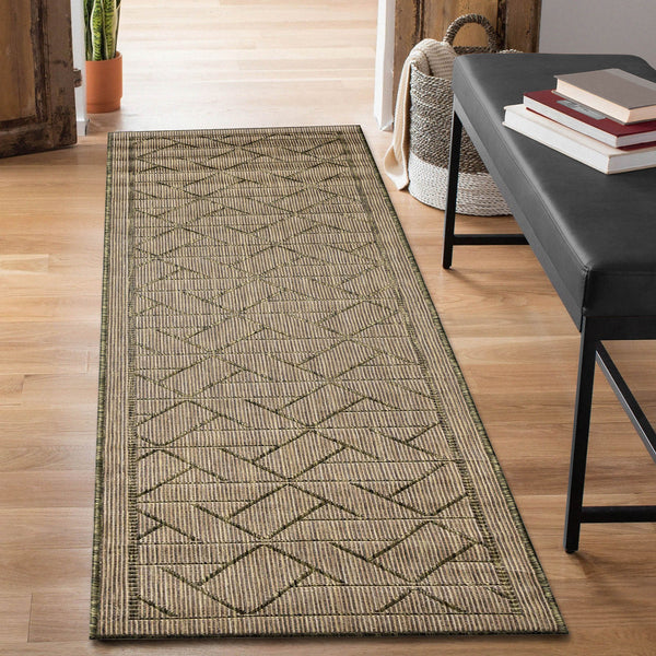 Trans Ocean Liora Manne Carmel Pyramid Indoor/Outdoor Area Rug - Contemporary Geometric Design For Stylish Spaces Green Polypropylene,Polyester Crer8849606