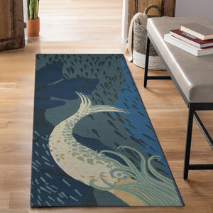 Trans Ocean Liora Manne Esencia Mermaids Are Real Indoor/Outdoor Mat - Whimsical Coastal Charm For Any Space Blue Polypropylene,Polyester Ecnr5958204
