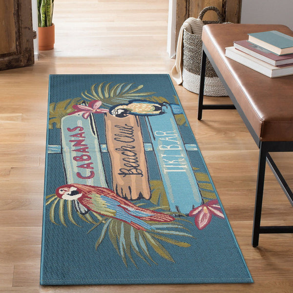 Trans Ocean Liora Esencia Indoor/Outdoor Non-slip Mat With Whimsical Summer Signs For Beach Vibes And Fun Multi Polypropylene,Polyester Ecnr5966144