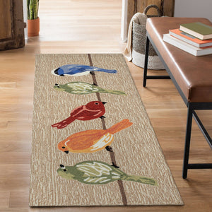 Trans Ocean Liora Manne Frontporch Birds Indoor/Outdoor Area Rug - Beautifully Crafted For Transitional Spaces Natural Polyester,Acrylic Ftpr5445712