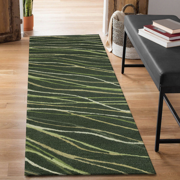 Trans Ocean Liora Manne Horizon Ribbons Indoor Area Rug - Hand Tufted Wool With Contemporary Wave Design Green Wool Pile Hrnr8786516